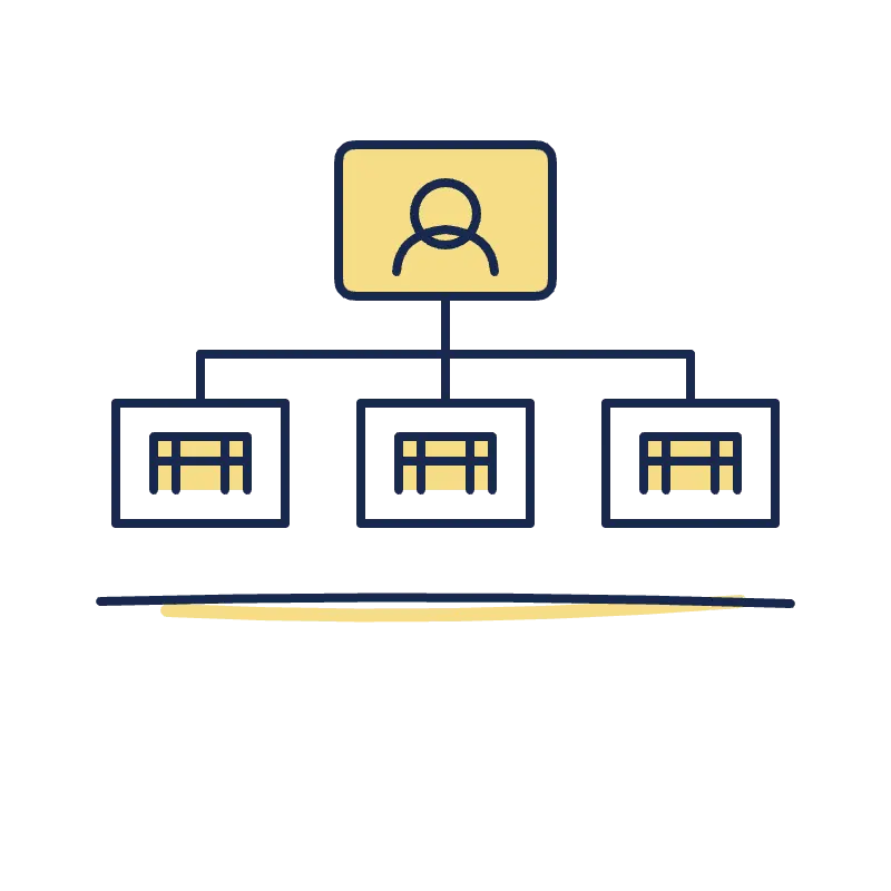 Pictogramme dirigeant et société